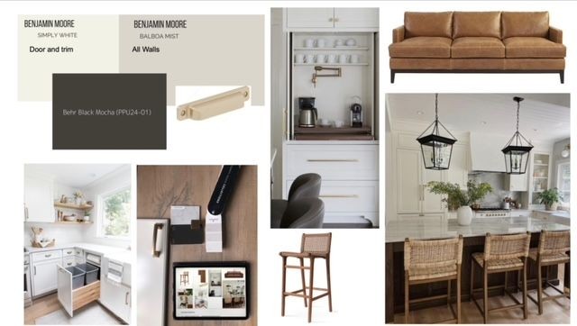 Mood board with furnishings